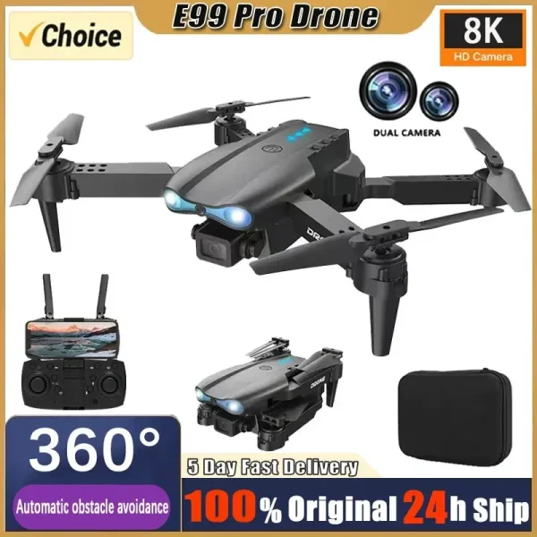 New E99 PRO Drones GPS Profesional 8K with HD Camera FPV 5G Wifi Brushless Motor Foldable RC Quadcopter Obstacle Avoidance Dron - Image 2