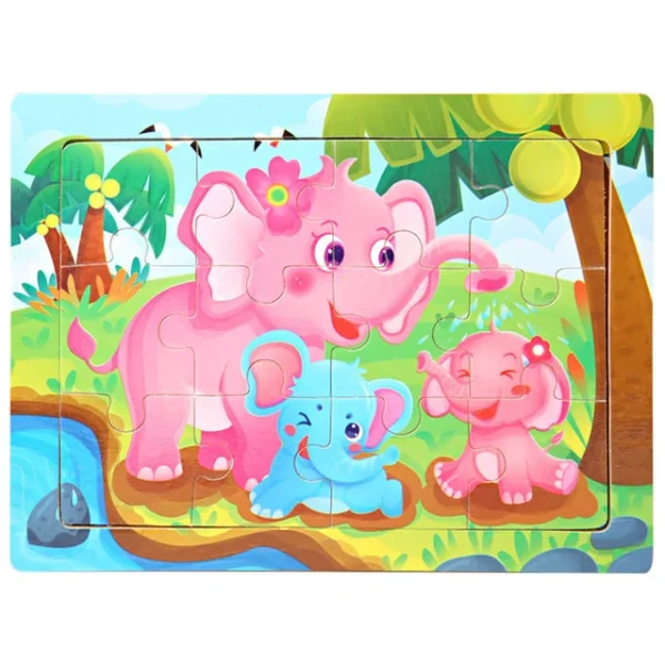 New 30 Pieces Wooden Puzzles Cartoon Animal Traffic Tangram Wood 3d Puzzle Montessori Educational Toys for Children Gifts - Image 18