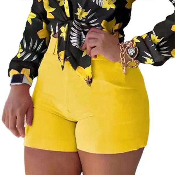 Women Shorts Bottoms Hot Pants Summer Chic Solid Color Back Zipper Hot Pants High Waist Solid Color Back Zipper Slim Shorts - Image 11