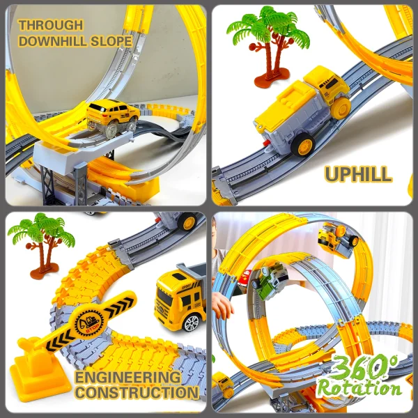 Children Electric Track Toy Car Engineering Minin Car Set Kids Puzzle Boy Toys Track Car Anti-gravity Track Train Gift for Kid - Image 3