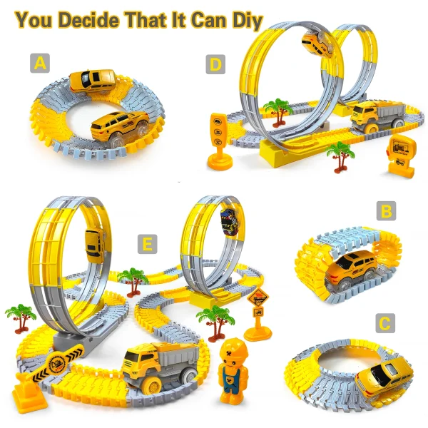 Children Electric Track Toy Car Engineering Minin Car Set Kids Puzzle Boy Toys Track Car Anti-gravity Track Train Gift for Kid - Image 4