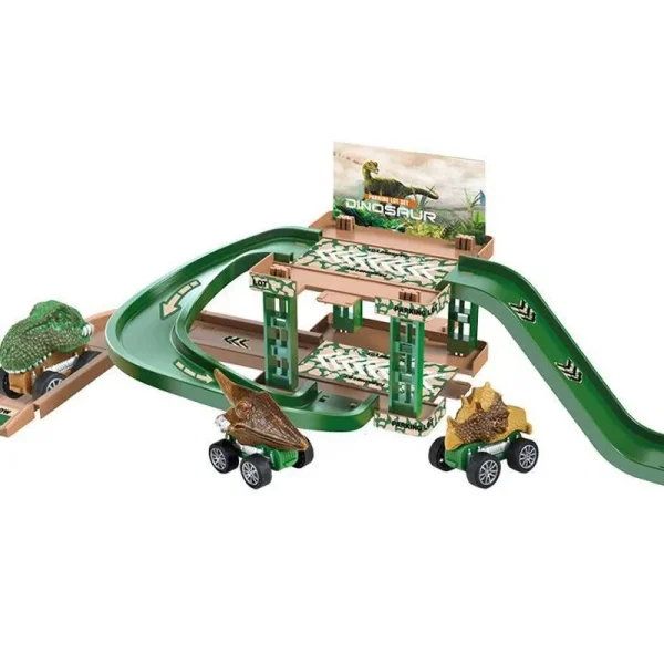 Kids Rail Parking Lot Toys Multi-Storey Car Parking Building Model Simulation Fire Police Engineering Vehicle Toys - Image 2