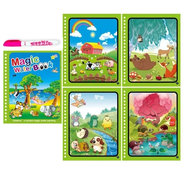 Children Early Education Toys Magical Book with Pen Water Drawing  Toys Gift Reusable Coloring Book Magic Drawing Book - Image 13