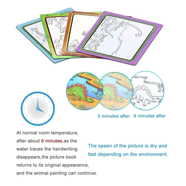 Children Early Education Toys Magical Book with Pen Water Drawing  Toys Gift Reusable Coloring Book Magic Drawing Book - Image 6