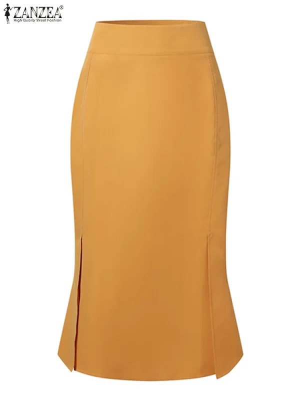 ZANZEA Package Hip High Waist Fishtail Skirts Elegant Women Evangelical Knee-length Saias Office Mermaid Skirts Fashion 2023 - Image 5
