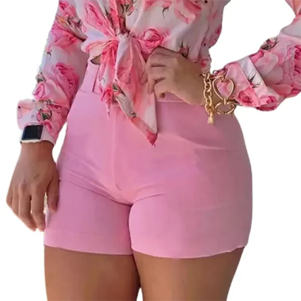Women Shorts Bottoms Hot Pants Summer Chic Solid Color Back Zipper Hot Pants High Waist Solid Color Back Zipper Slim Shorts - Image 9