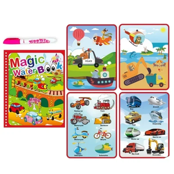 Children Early Education Toys Magical Book with Pen Water Drawing  Toys Gift Reusable Coloring Book Magic Drawing Book - Image 8