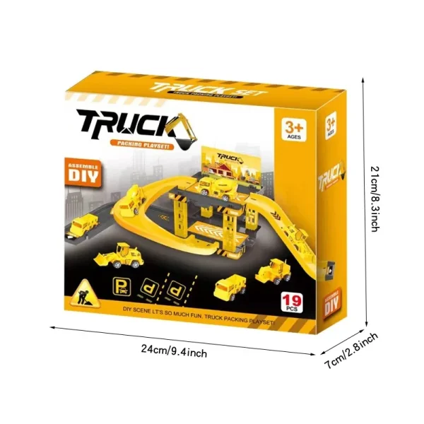 Kids Rail Parking Lot Toys Multi-Storey Car Parking Building Model Simulation Fire Police Engineering Vehicle Toys - Image 8