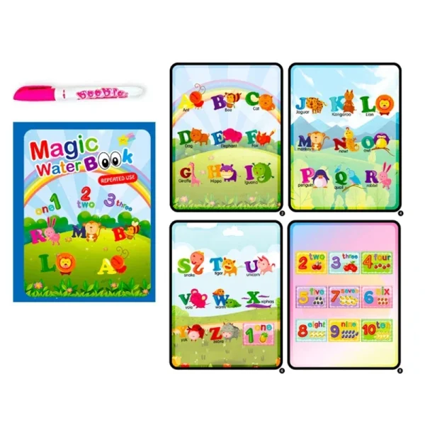 Children Early Education Toys Magical Book with Pen Water Drawing  Toys Gift Reusable Coloring Book Magic Drawing Book - Image 7