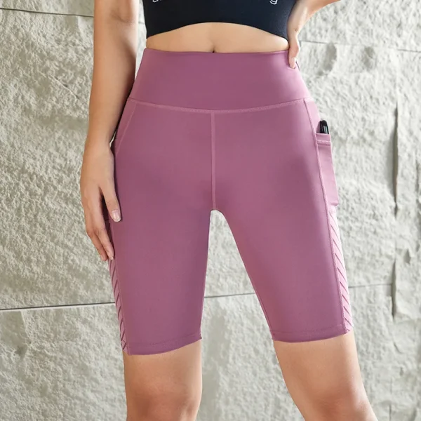 Women's Gym Running Shorts Yoga Shorts Women High Waist Push Up Legging with Pocket Yoga Fitness Workout Leggings Sport Shorts - Image 2