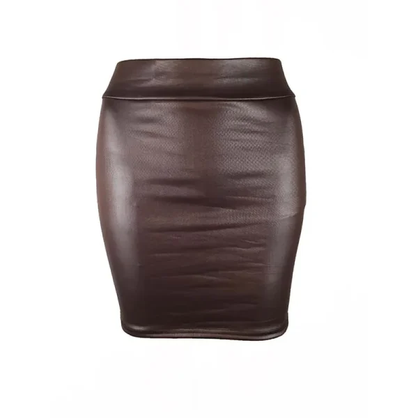 Black Slim Imitation Leather Pencil Mini Skirt High Waist Sexy Fashion Korean Short Skirts Women Wholesale Summer Sweet - Image 8