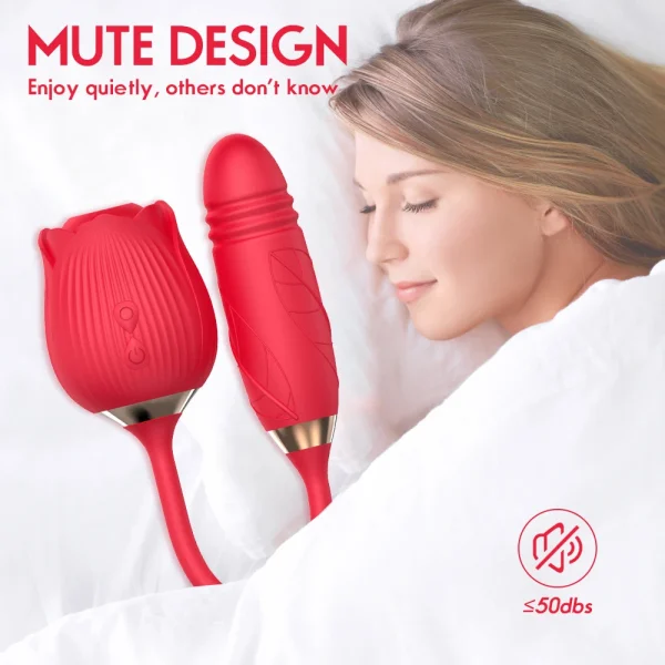 Vibrator for Women Dildo Sex Toys Rose Sucking Thrusting Vibrating Clit Sucker Nipple Clitoris Stimulation Female for Adults 18+ - Image 4