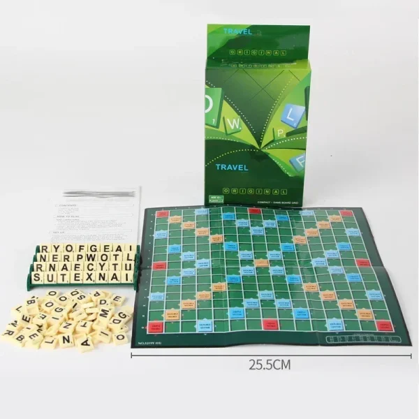 2-4 People English Spelling Solitaire Box Alphabet Chess Educational Toys Travel English Alphabet Scrabble Puzzle Board Game - Image 2
