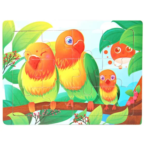 New 30 Pieces Wooden Puzzles Cartoon Animal Traffic Tangram Wood 3d Puzzle Montessori Educational Toys for Children Gifts - Image 17