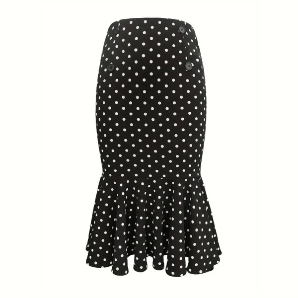 Elegant Houndstooth Printed Knee Length Skirts Women Fashion High Waist Slim Skirts Ladies Elegant Houndstooth Printed Knee Leng - Image 13