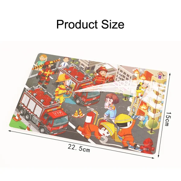 New 30 Pieces Wooden Puzzles Cartoon Animal Traffic Tangram Wood 3d Puzzle Montessori Educational Toys for Children Gifts - Image 6