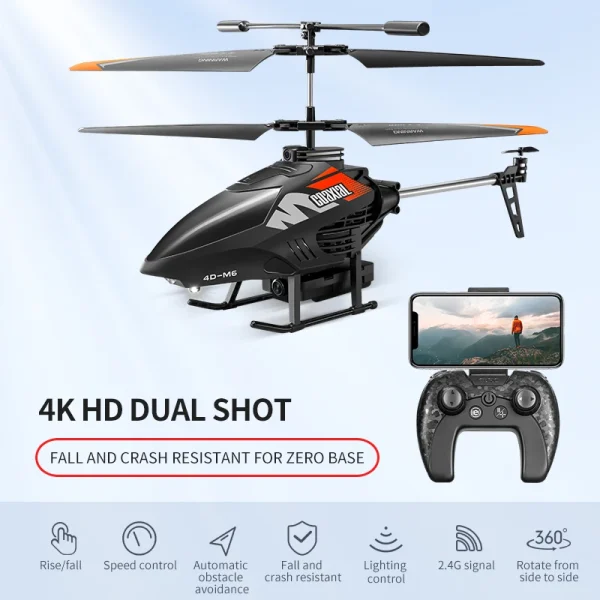 4DRC M6 Remote Control RC Helicopter with 4K Camer Altitude Hold Drone 2.4GHZ 4CH Aircraft for Adults Birthday Kids Gifts Toys - Image 8