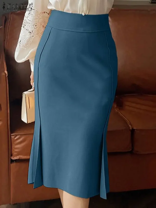 ZANZEA Package Hip High Waist Fishtail Skirts Elegant Women Evangelical Knee-length Saias Office Mermaid Skirts Fashion 2023 - Image 3