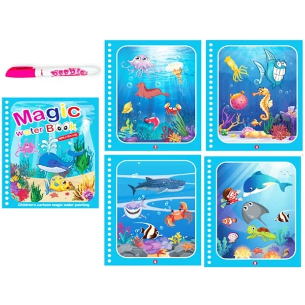Children Early Education Toys Magical Book with Pen Water Drawing  Toys Gift Reusable Coloring Book Magic Drawing Book - Image 10