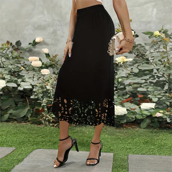 Women Pencil Skirt Bodycon Skirt Office Female Slim Knee Length High Waist Stretch Sexy Pencil Skirts Jupe Femme Hollow Out - Image 5