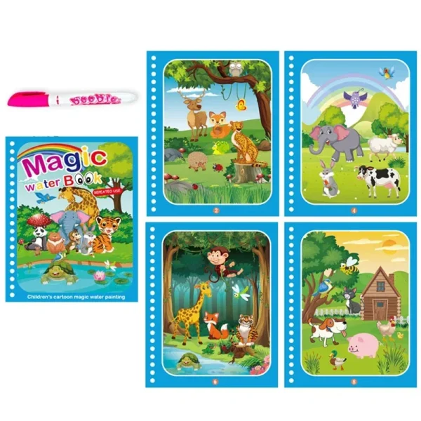 Children Early Education Toys Magical Book with Pen Water Drawing  Toys Gift Reusable Coloring Book Magic Drawing Book - Image 15