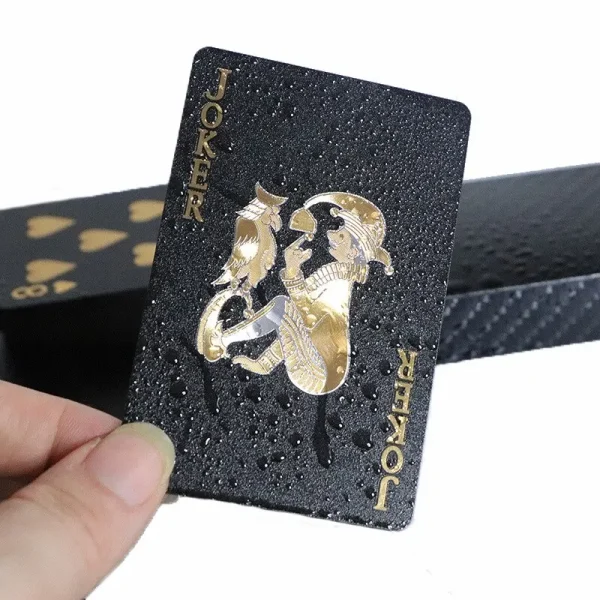 Color Black Gold Playing Card Game Card Group Waterproof Poker Suit Magic Dmagic Package Board Game Gift Collection - Image 2