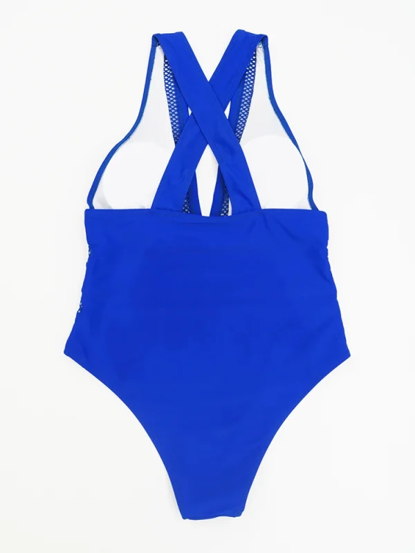 2023 New Sexy Mesh Patchwork Swimwear Women One Piece Swimsuit Female Deep V-neck Bathing Suit Beach Wear Push Up Monokini Swim - Image 6