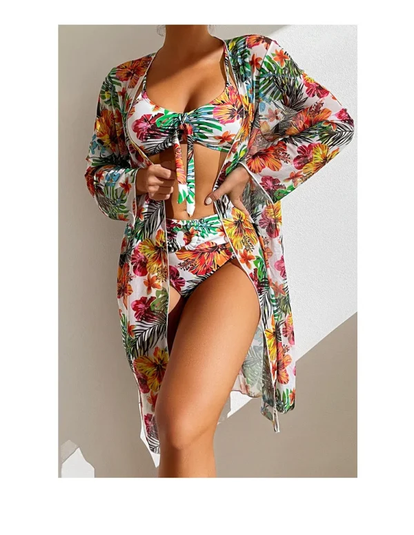 Bohemian Print Sexy Women's Beach Bikinis Three Pieces Bikini Set Cover Up Swimwear High Waisted Bikini Set Women Swimsuit 2025 - Image 21