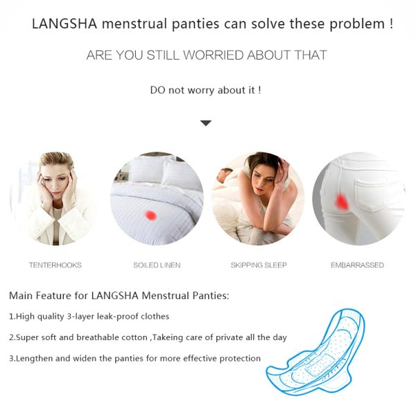 High Waist Leak Proof Menstrual  Women's Panties Widen Period Pants Physiological Underwear Cotton Plus Size L-4XL Female Briefs - Image 13