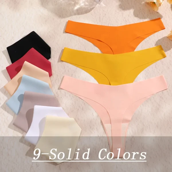 6PCS Ice Silk Seamless Thongs Panties for Women Sexy V-Waist G-String Bikini Female Soft Breathable Underwear Ladies Lingerie - Image 10