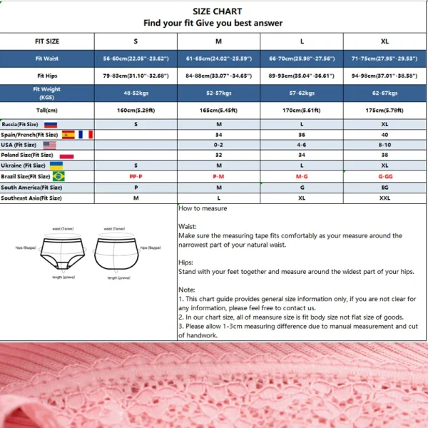 5PCS Women's Cotton Briefs Sexy Lace Underpant Hollow Brazilian Panties Comfortable Underwear Lingerie S-XL Solid Color Lingerie - Image 12