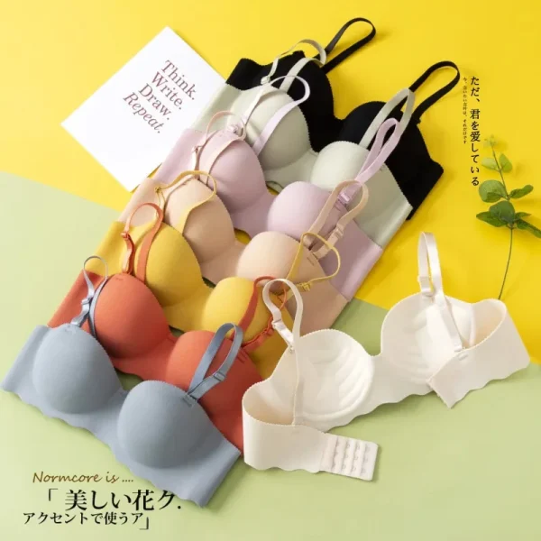 Sexy Bras Push Up Seamless Underwear for Women Solid Color Wireless Lingerie One-pieces Gather Convertible Straps Brassiere - Image 2