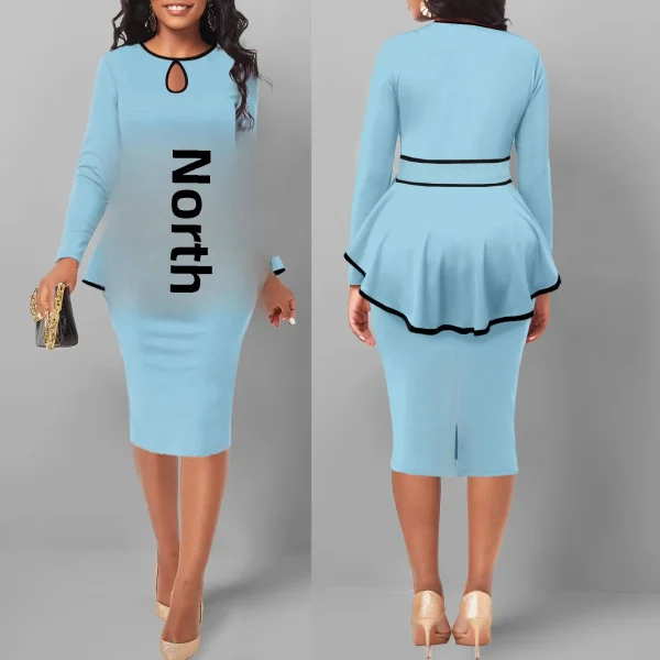 SexyElegant Amazon Cross-Border Suit Dress Ruffle Edge Top Side Slit Skirt 2-Piece Set For Women From China Big Land - Image 4