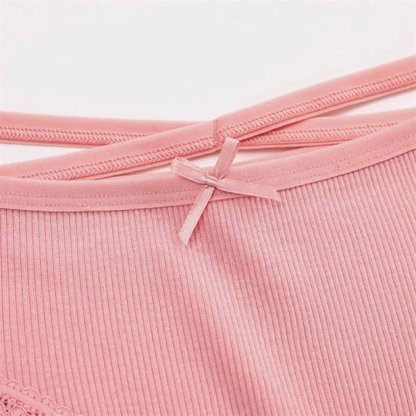 5PCS Women's Cotton Briefs Sexy Lace Underpant Hollow Brazilian Panties Comfortable Underwear Lingerie S-XL Solid Color Lingerie - Image 19
