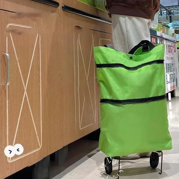 Convenient Folding Portable Wheels Handbag Waterproof Supermarket Shopping Trolley Weight 25 Kg - Image 3
