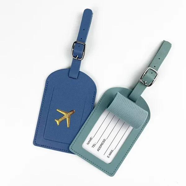 Stamped Leather Business Luggage Tag Suitcase Address Label Luggage Boarding Case Label Name ID Address Clip Travel Accessories - Image 6