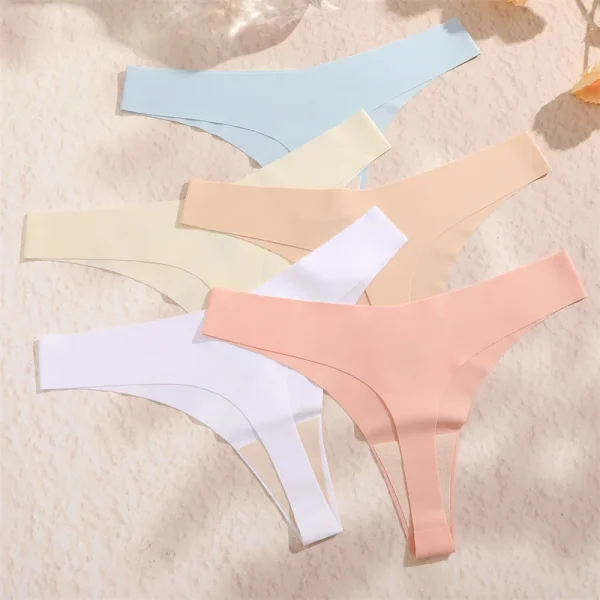 6PCS Ice Silk Seamless Thongs Panties for Women Sexy V-Waist G-String Bikini Female Soft Breathable Underwear Ladies Lingerie - Image 21