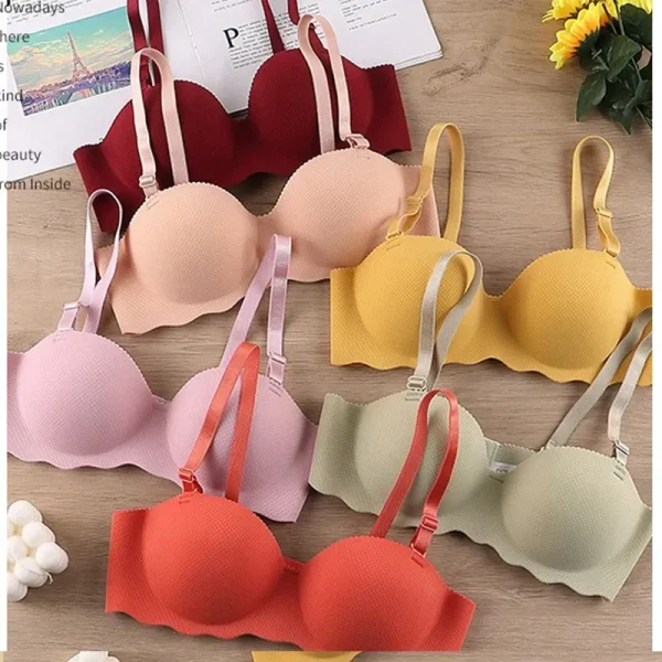 Sexy Bras Push Up Seamless Underwear for Women Solid Color Wireless Lingerie One-pieces Gather Convertible Straps Brassiere - Image 4