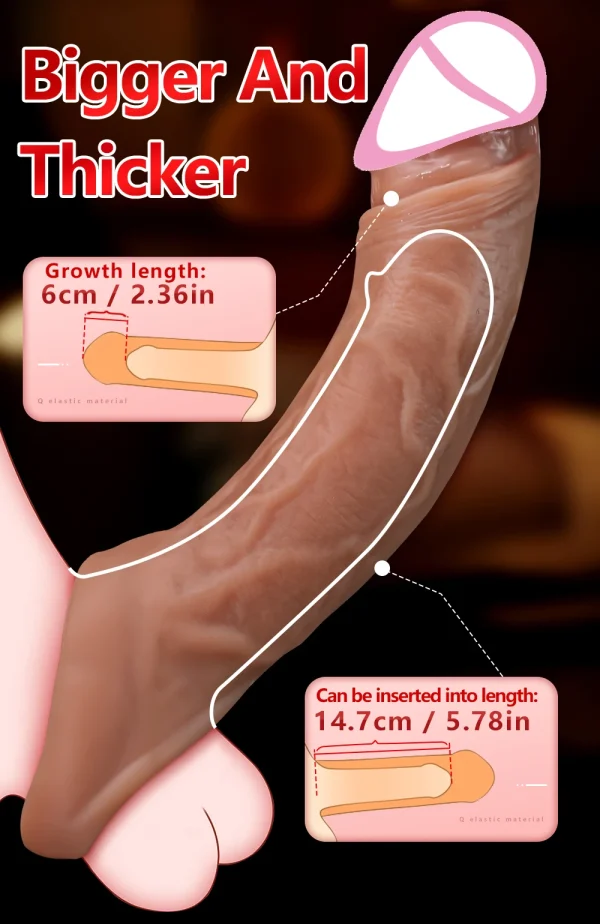 Vibrator for Men Penis Enlargement Sleeve Cover Case Cock Header Enlargement Extension Enhancement Men Sex Toy Silicone Condom - Image 12