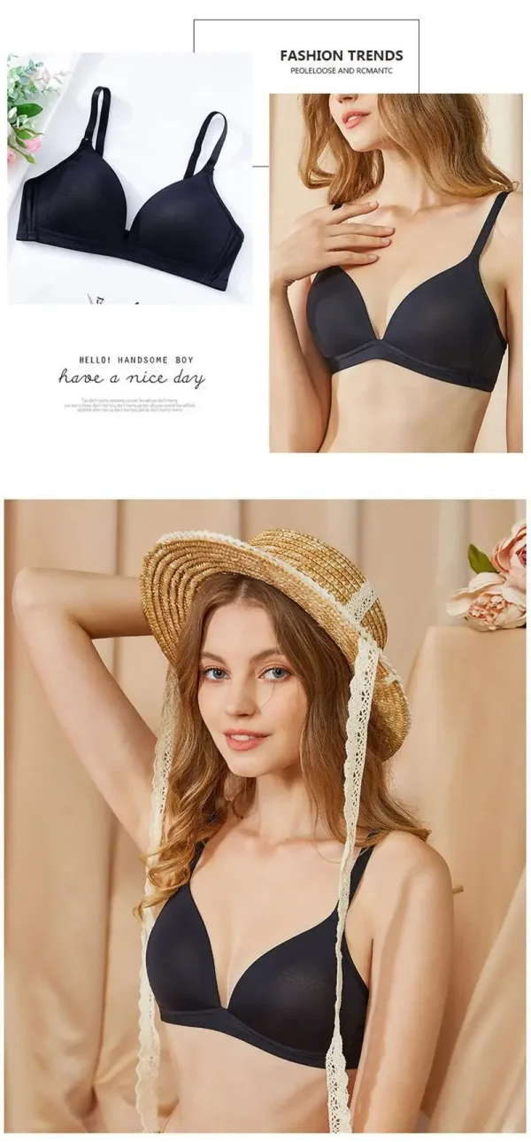 Adjustable Shoulder Straps Gathering Girls' Bras Women's Underwear Thin Breathable Triangle Cup Bralette Seamless Brassiere - Image 19