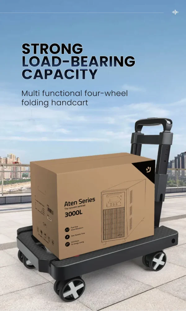 AIRAJ Folding Cart with Wheels Lightweight Hand Trolley Thickening Wear-Resistant Handcart  Cargo Handling Tool Storage Tool Bag - Image 8
