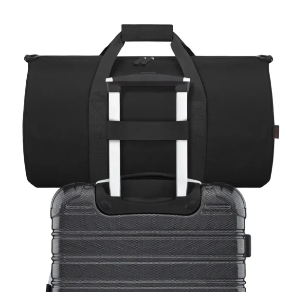 Travel Duffels with Adjustable Shoulder Strap and Luggage Trolley Sleeve, Black