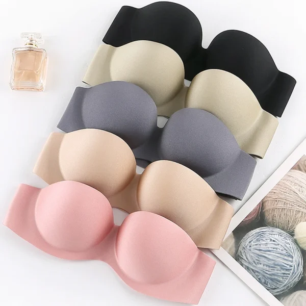 FINETOO Front Closure Sexy Push Up Bra Women Invisible Bras Underwear Lingerie For Female Brassiere Strapless Seamless Bralette - Image 2