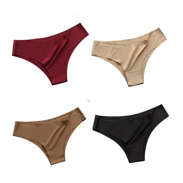 4PCS/Set Seamless Panties Women Sexy Underwear Ice Silk Underpants Low Waist G-string Female Soft Solid Ultra-thin Briefs - Image 9