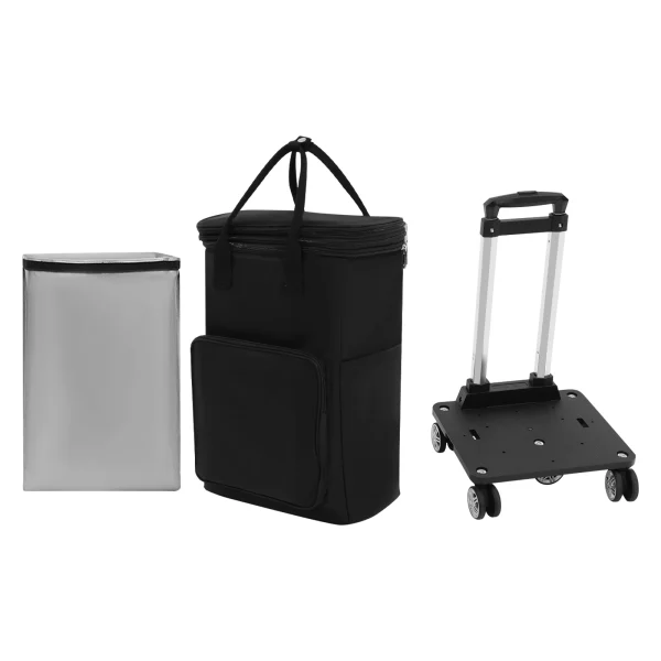 Black 2-in-1 Expandable Rolling Shopping Bag with 5 Wheels, Foldable Trolley Luggage Cart for Travel, Grocery, Business Use - Image 8