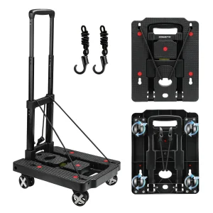 AIRAJ Folding Cart with Wheels Lightweight Hand Trolley Thickening Wear-Resistant Handcart  Cargo Handling Tool Storage Tool Bag