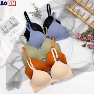Adjustable Shoulder Straps Gathering Girls' Bras Women's Underwear Thin Breathable Triangle Cup Bralette Seamless Brassiere
