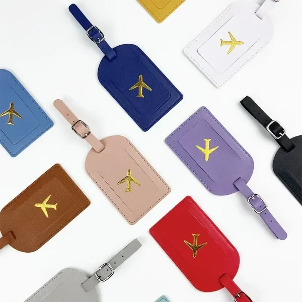 Stamped Leather Business Luggage Tag Suitcase Address Label Luggage Boarding Case Label Name ID Address Clip Travel Accessories - Image 2