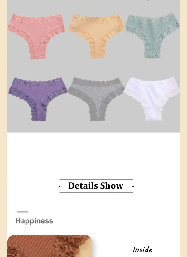 7PCS/Set Women Sexy Lace Panties Seamless Cotton Brazilian Panties Girls Breathable Sexy Low Rise Underwear Female Soft Lingerie - Image 17