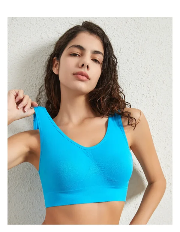 1pcs Women Sports Bra Large Size No Steel Ring Seamless Underwear Removable Chest Pad Runing Sport Yoga Vest Bras - Image 20